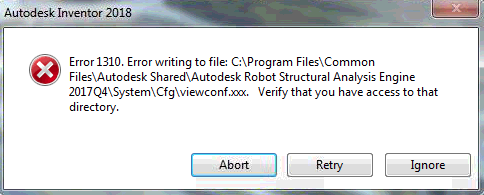 错误1310 写入文件时发生错误,请确认您是否有访问权限 也可能出现错误 1304 ：写入文件时出错